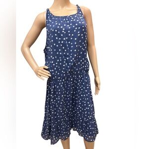 Cloth & Stone Polka Dot Midi Ruffle Bottom Sleeveless Women’s Dress Size XL EUC!
